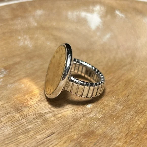 *SOLD* Italian Lira Coin 925 Sterling Silver Ring - Picture 5 of 16
